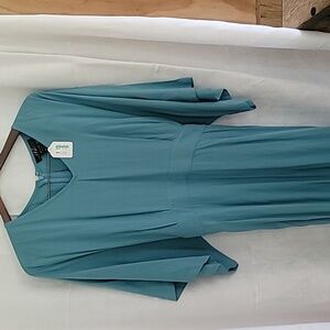 A teal midi dress, back zip, size 16